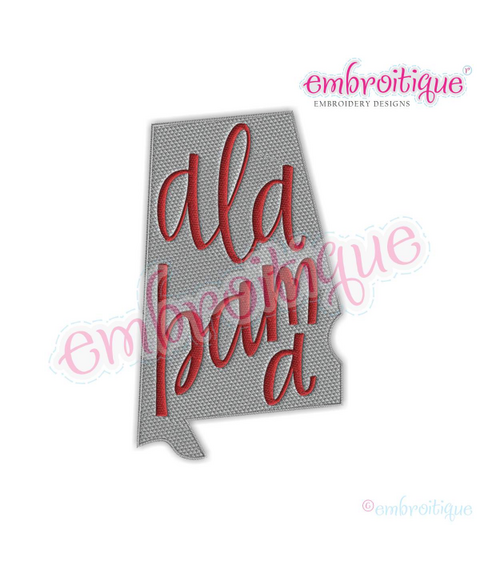 Alabama Lettered State Shape fill USA United States