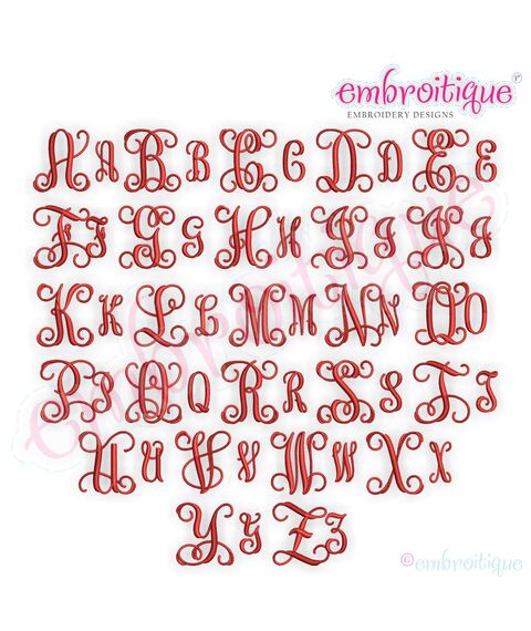 Solid Vine Interlocking 3 letter Monogram font