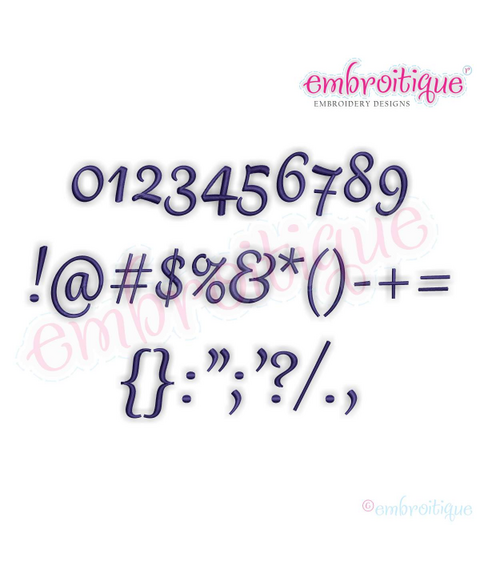 Wendy - Small - Upright Script Machine Embroidery Font, 3 image