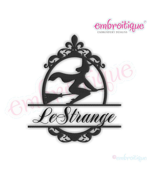 Halloween Wicked Witch Silhouette Font Frame