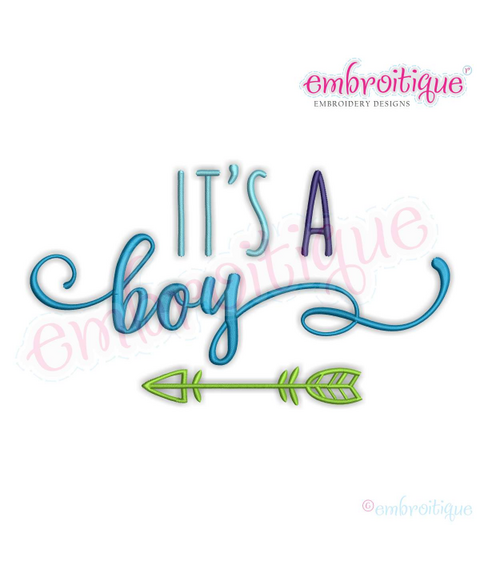 It's a Boy with Arrow baby Design for Machine Embroidery