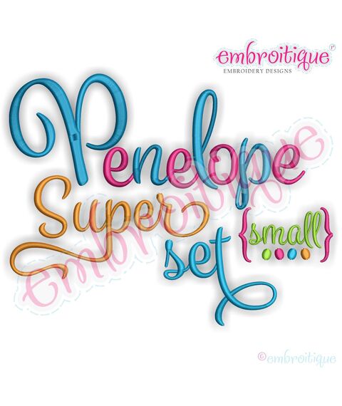 Penelope Super Set - Exclusive Calligraphy Script Monogram Alphabet Font for Machine Embroidery