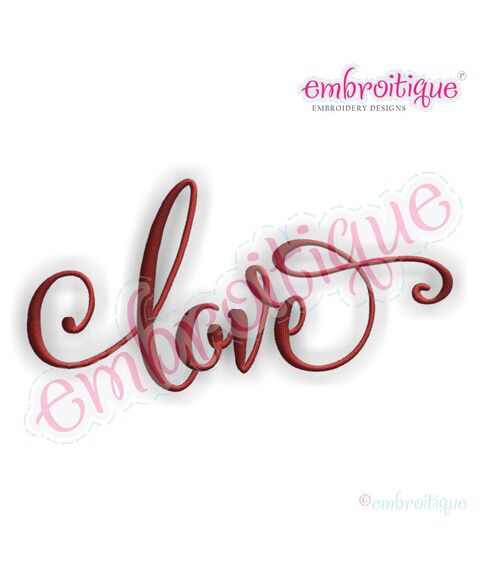 Love Script Calligraphy Word Art Design