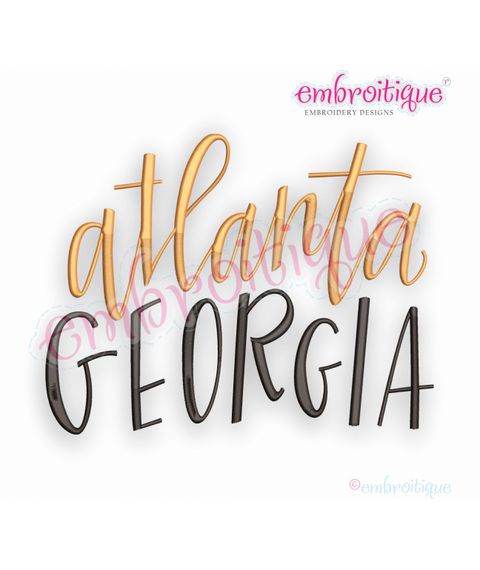 Atlanta Georgia - Embroitique Machine Embroidery Design