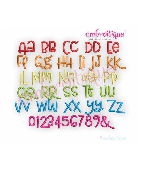 Clementine Set 2 Monogram Font- great for boys & girls - 0.75", 1", 1.5", 2", 3"