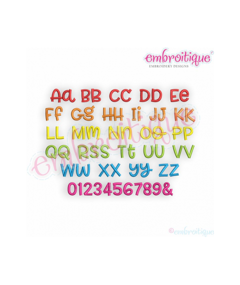 Clementine Set 1 Monogram Font - great for boys & girls - 0.75", 1", 1.5", 2", 3"