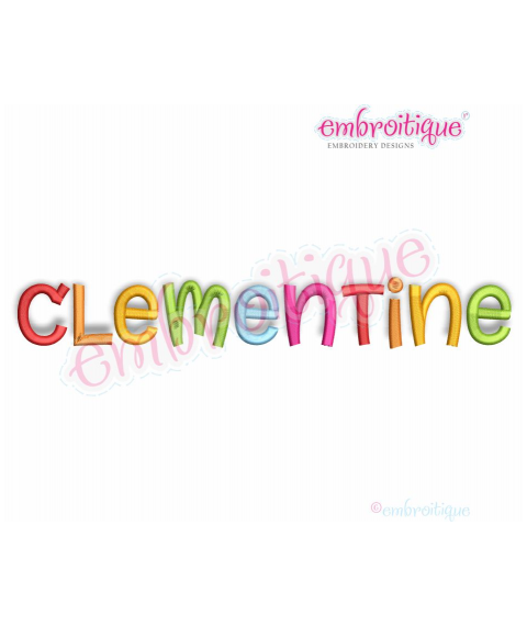 Clementine Set 1 Monogram Font - great for boys & girls - 0.75", 1", 1.5", 2", 3"