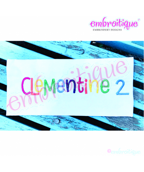 Clementine Set 2 Monogram Font- great for boys & girls - 0.75", 1", 1.5", 2", 3"
