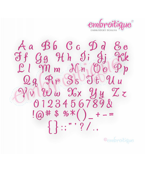 Daisy Mae Monogram Font - Bx Files included - .5", 1", 1.5", 2", 2.5", 3"