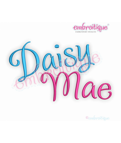 Daisy Mae Monogram Font - Bx Files included - .5", 1", 1.5", 2", 2.5", 3"