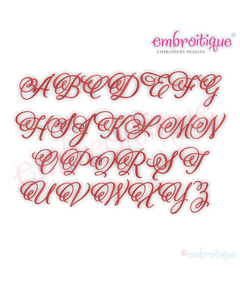 Eleanor Set 2 - Small - Calligraphy Script Machine Embroidery Monogram Alphabet Font - Embroitique - BX Files included