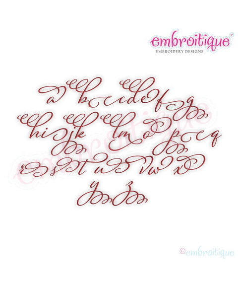 Eleanor Set 3 Lower case alternates - Small - Calligraphy Script Machine Embroidery Monogram Alphabet Font - Embroitique - BX Files included