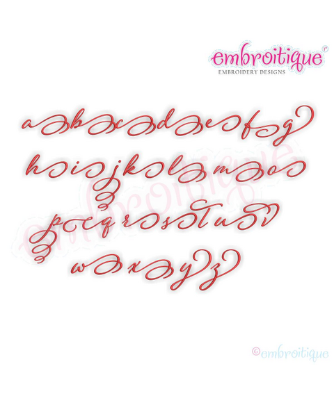 Eleanor Set 4 Lower case alternates - Small - Calligraphy Script Machine Embroidery Monogram Alphabet Font - Embroitique - BX Files included