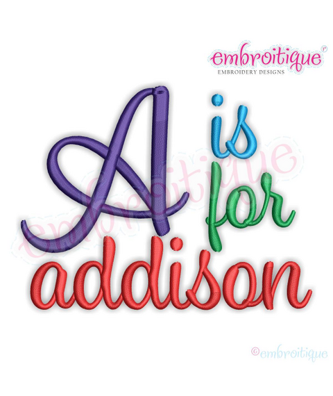 Addison Monogram Set- Small Embroitique Exclusive Machine Embroidery Alphabet Font