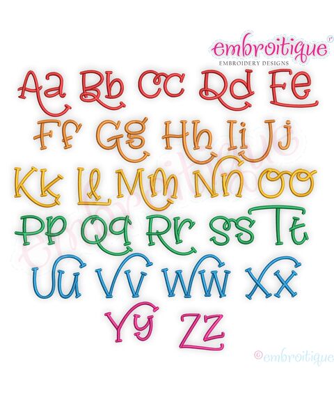 Addyson Set 2 Whimsical Machine Embroidery Alphabet Monogram Font - Great for Boys and Girls!, 2 image