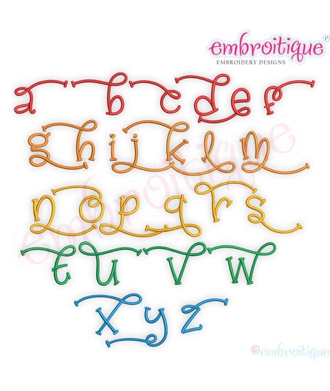 Addyson Set 3 Whimsical Machine Embroidery Alphabet Monogram Font -Embroitique Great for Boys and Girls, 3 image