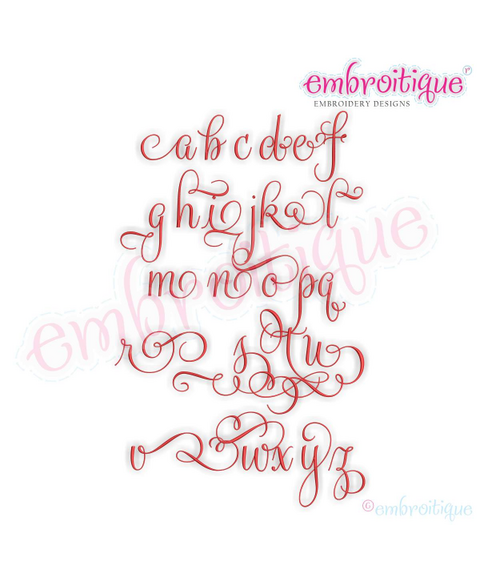Beatrice Monogram Set 4 - Medium - Upright Calligraphy Script Alphabet for Machine Embroidery