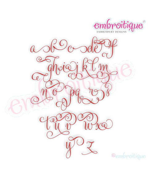 Beatrice Monogram Set 4 - Medium - Upright Calligraphy Script Alphabet for Machine Embroidery