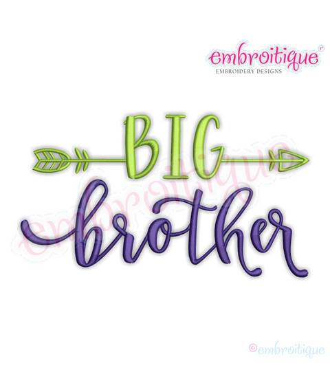 Big Brother With Arrow- Sibling design -  Machine Embroidery File