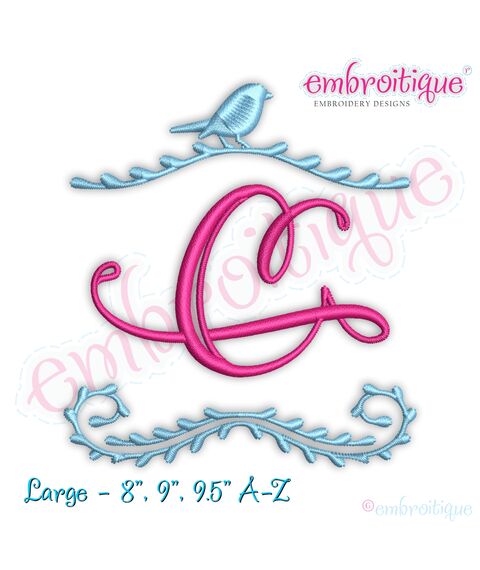 Bird Frame Monogram Font Large Sizes