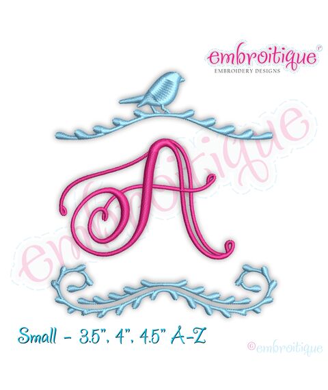 Bird Frame Monogram Font Small Sizes