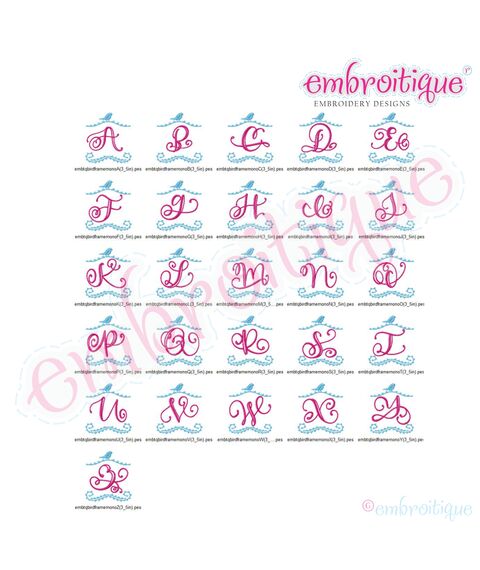Bird Frame Monogram Font Large Sizes, 2 image
