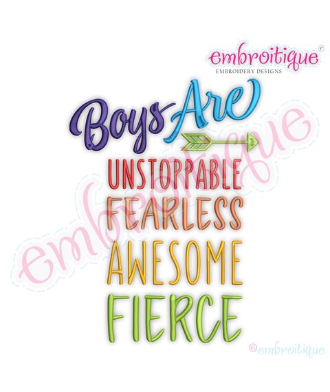 Boys are Unstoppable Fearless Awesome and Fierce Inspirational