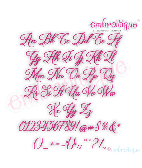 Bridget Monogram Set 1 - Small - Beautiful Calligraphy Swash Interchangeable Machine Embroidery Alphabet font - BX files included