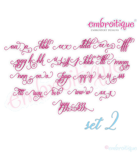 Bridget Monogram Set 2 - Small - Beautiful Calligraphy Swash Interchangeable Machine Embroidery Alphabet font - BX files included