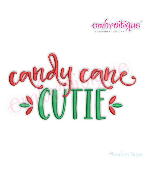 Candy Cane Cutie - Sweet Holiday Design - Machine Embroidery File