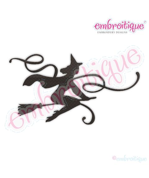 Chevron Fill Stitch Flying Flourish Wicked Witch Halloween