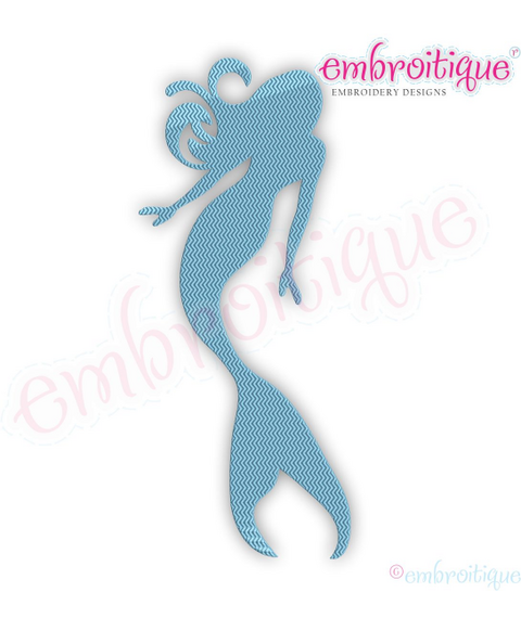 Chevron Fill Stitch Mermaid Machine Embroidery Design