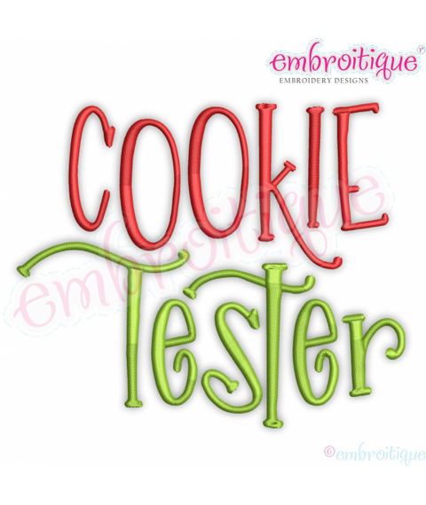 Christmas Cookie Tester Holiday Eve Digital Machine Embroidery Design