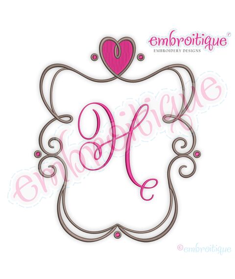 Curly Heart Font Frame - Valentines, Wedding, 2 image