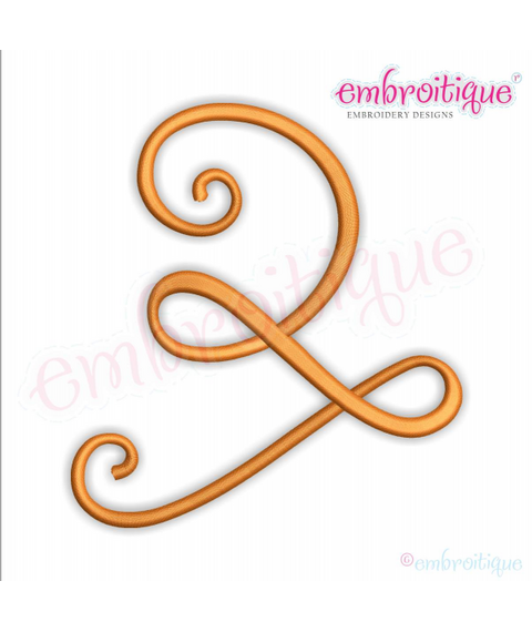 Curly Swirly Calligraphy Flourish Accent Embellishment 2 Machine Embroidery Design - 11 sizes!  Embroitique