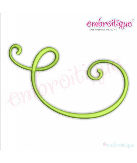 Curly Swirly Calligraphy Flourish Accent Embellishment 3 Machine Embroidery Design - 11 sizes!  Embroitique