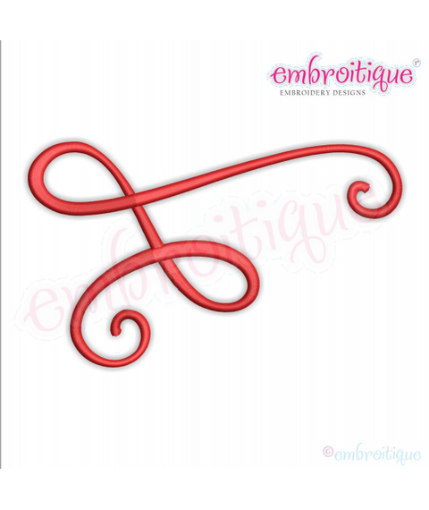Curly Swirly Calligraphy Flourish Accent Embellishment 4 Machine Embroidery Design - 11 sizes!  Embroitique
