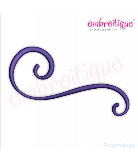 Curly Swirly Calligraphy Flourish Accent Embellishment 5 Machine Embroidery Design - 11 sizes!  Embroitique