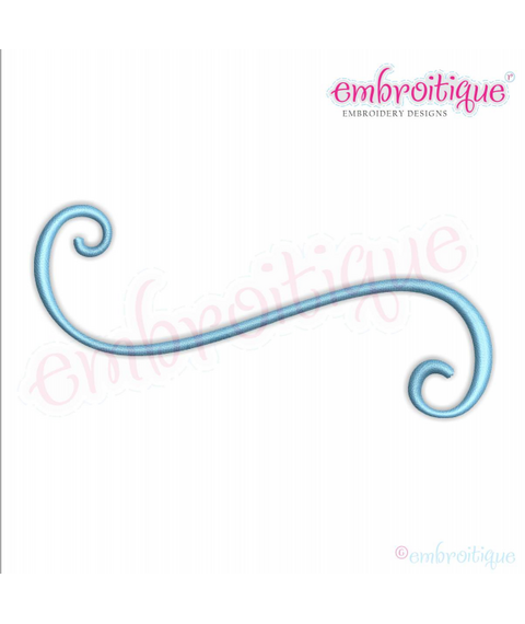 Curly Swirly Calligraphy Flourish Accent Embellishment 7 Machine Embroidery Design - 11 sizes!  Embroitique