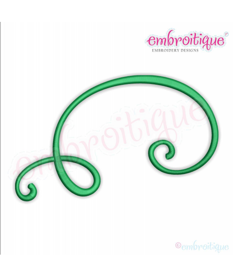 Curly Swirly Calligraphy Flourish Accent Embellishment 9 Machine Embroidery Design - 11 sizes!  Embroitique