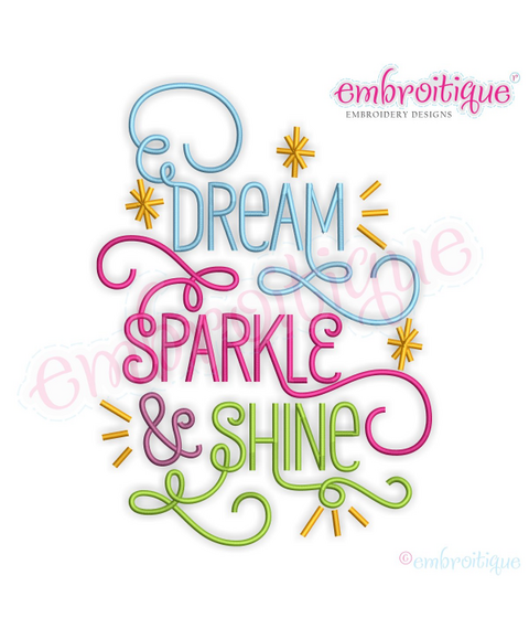 Dream Sparkle & Shine Curly Cute Machine Embroidery Design