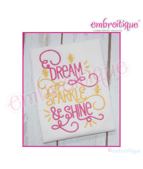 Dream Sparkle & Shine Curly Cute Machine Embroidery Design