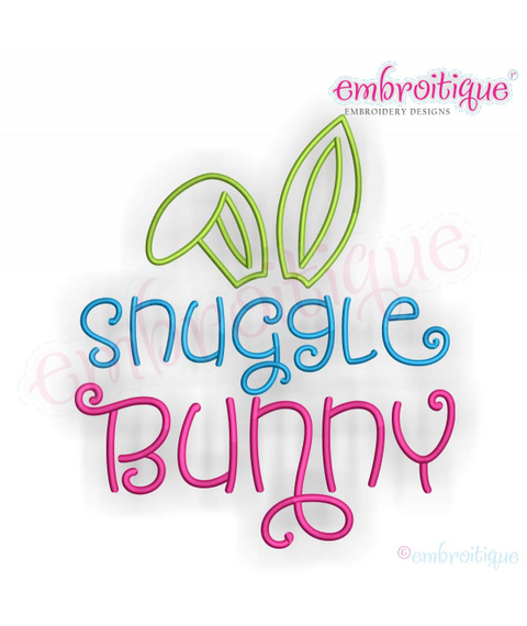 Snuggle Bunny - Cute Curly Easter Design - Machine Embroidery Design - Embroitique