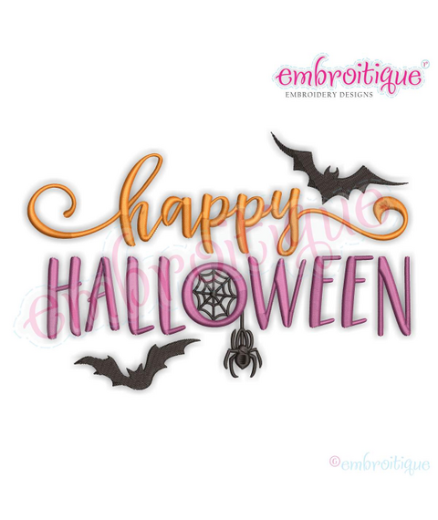 Happy Halloween with Bats and Web