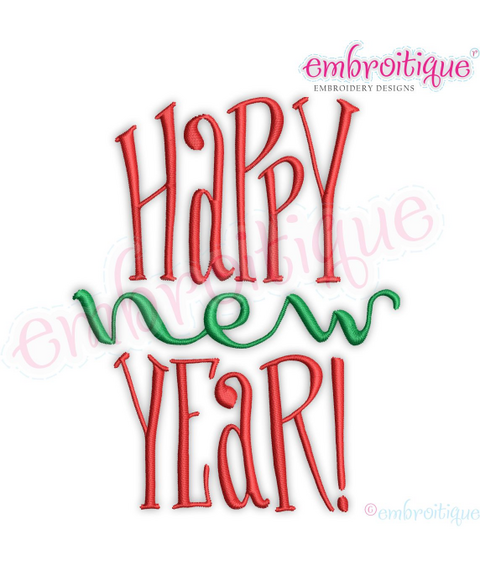 Happy new Year Doodle Holiday Machine Embroidery design