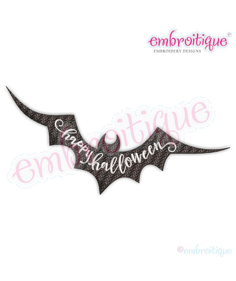 Happy Halloween Bat - Fill Stitch