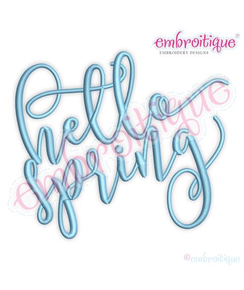 hello spring in a script font