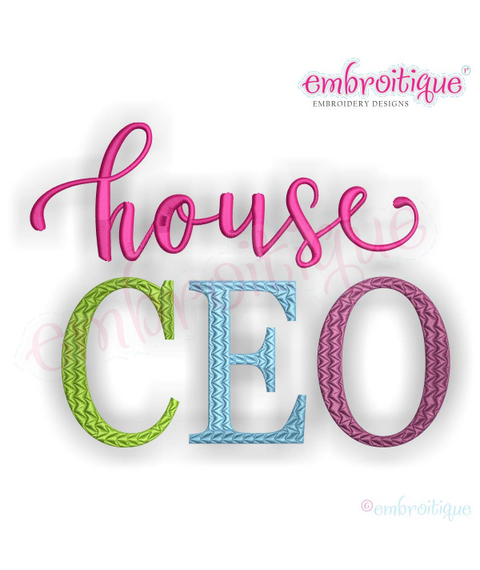 House CEO Embroitique Machine Embroidery Design