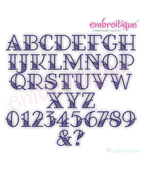 Lakeside Monogram Font - Embroitique Exclusive! 1", 1.5", 2", 2.5", 3", 4"