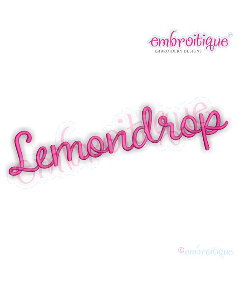 Lemondrop Monogram Font - Adorable & Sweet Font - 1", 1.5", 2", 2.5", 3", 4" - Machine Embroidery Design from Embroitique